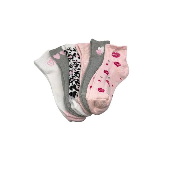 Rae Dunn Valentines Quarter Socks 6 Pair - Picture 2 of 2